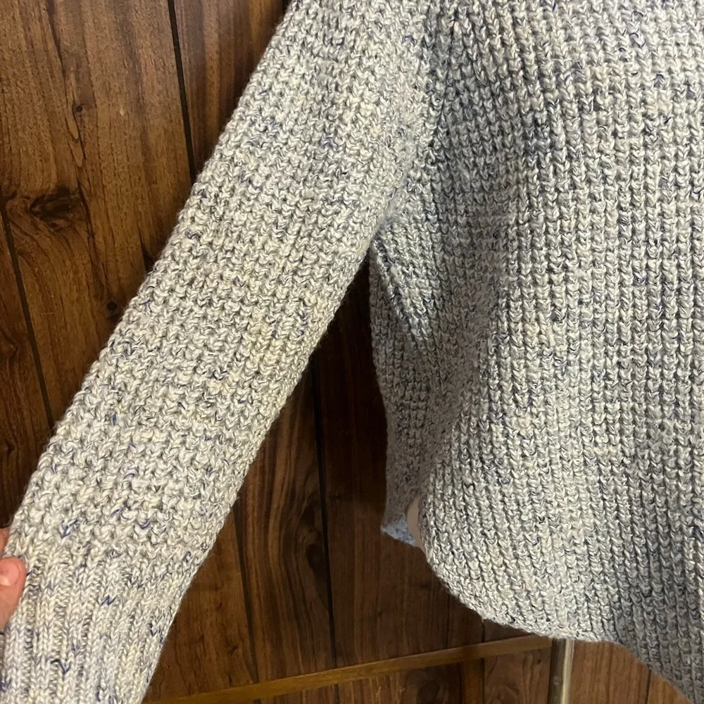 Free People Dylan Blue Confetti Tweedy Roll Neck Pullover Sweater Sz M
